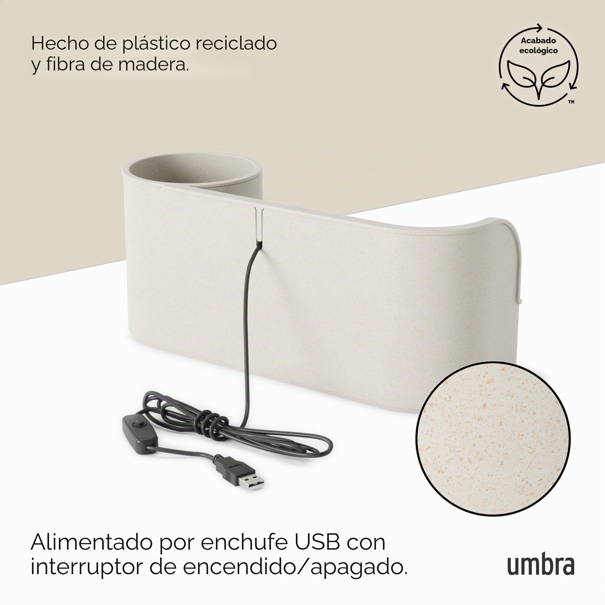 Umbra Stream - Fuente de Mesa con Estante Integrado, Color Beige