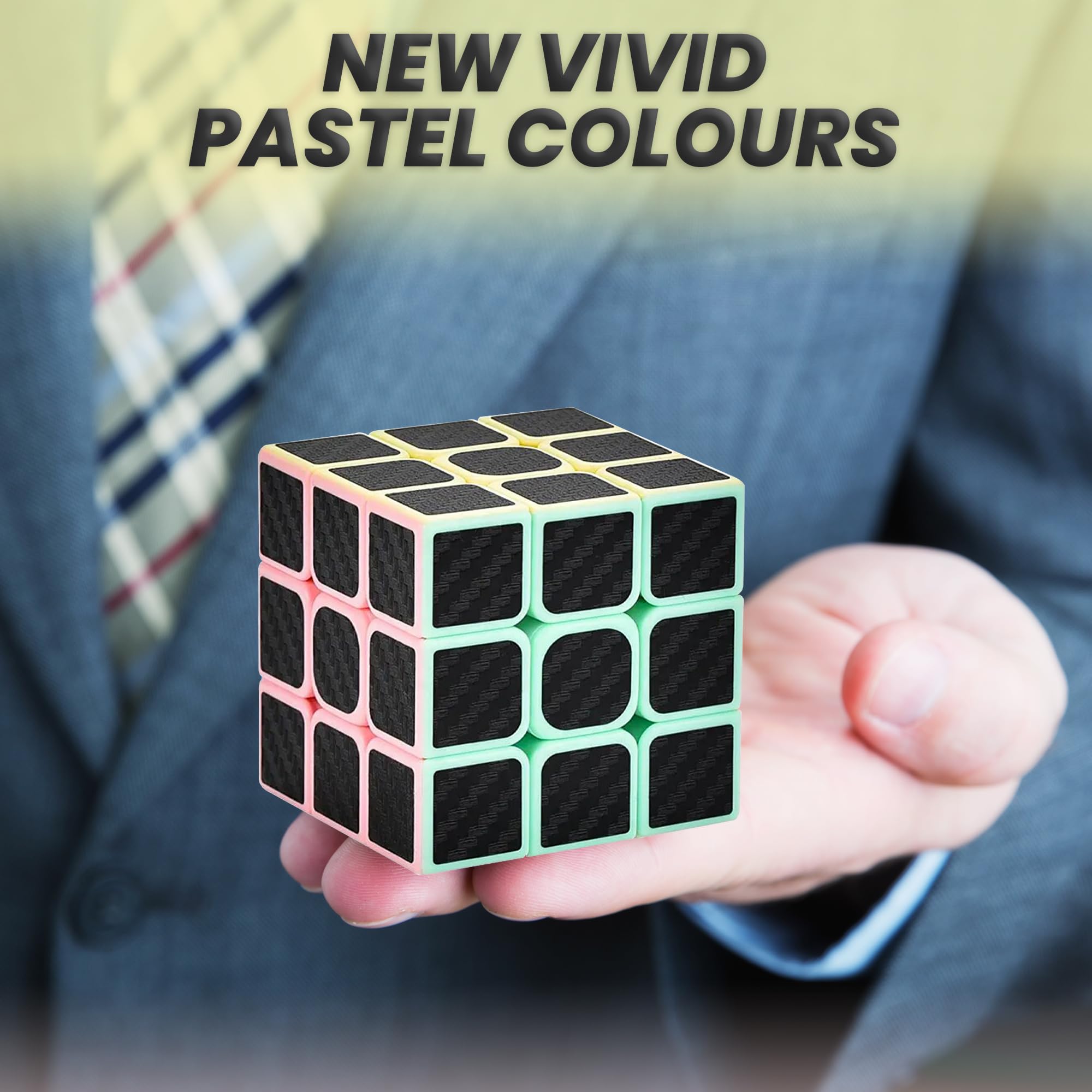 CREADY® Kostka Magiczna 3x3 Speed Cube, Wytrzymała Układanka Edukacyjna dla Dzieci i Dorosłych, Regulowane Napięcie, Naklejki z Włókna Węglowego, 5,5 cm, Ciemny Jasny