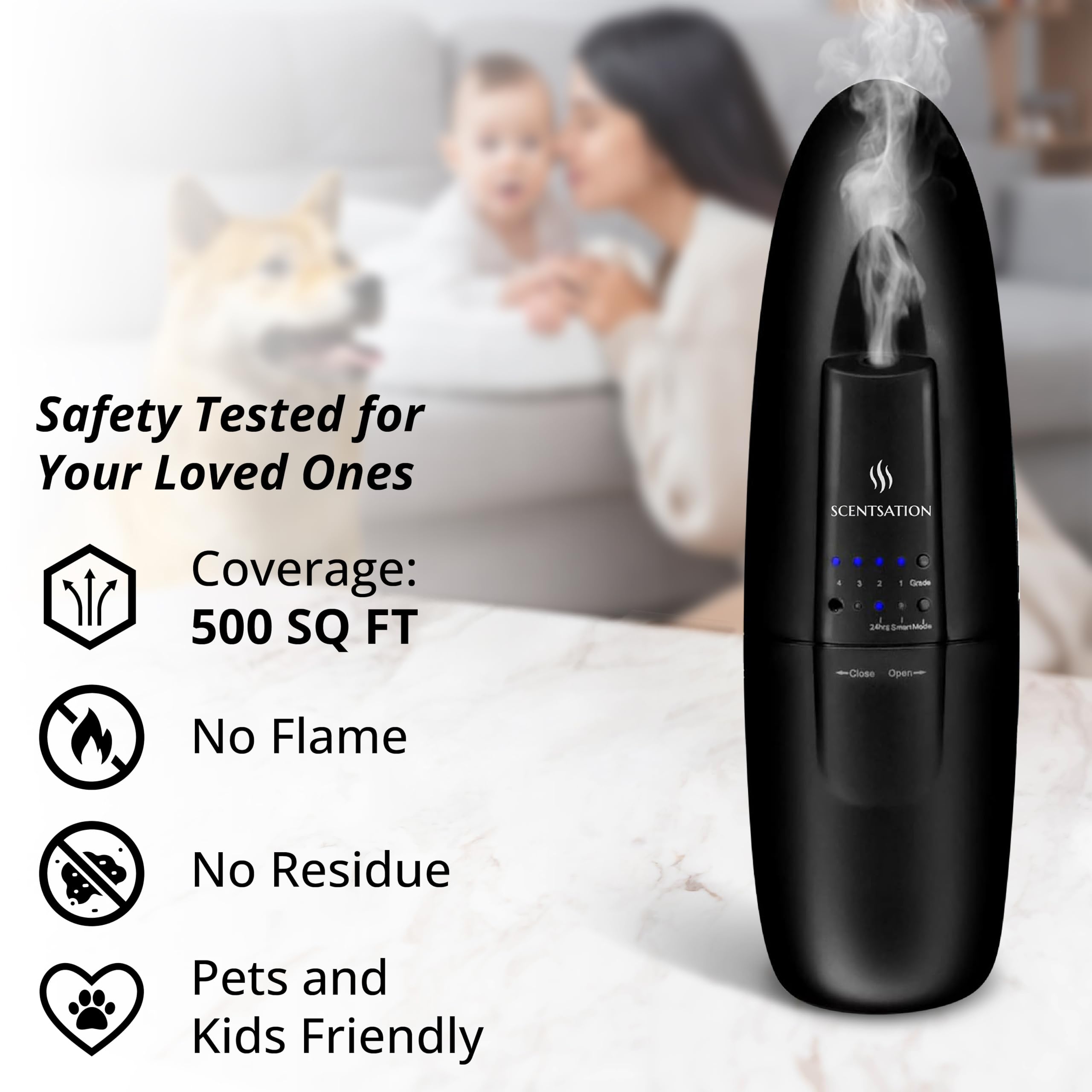 Difusor de aceite esencial enchufable, aromaterapia silenciosa y sin agua, difusión de aire frío, amplia cobertura de hasta 500 pies cuadrados, ideal para el hogar, oficina, spa (difusor enchufable,