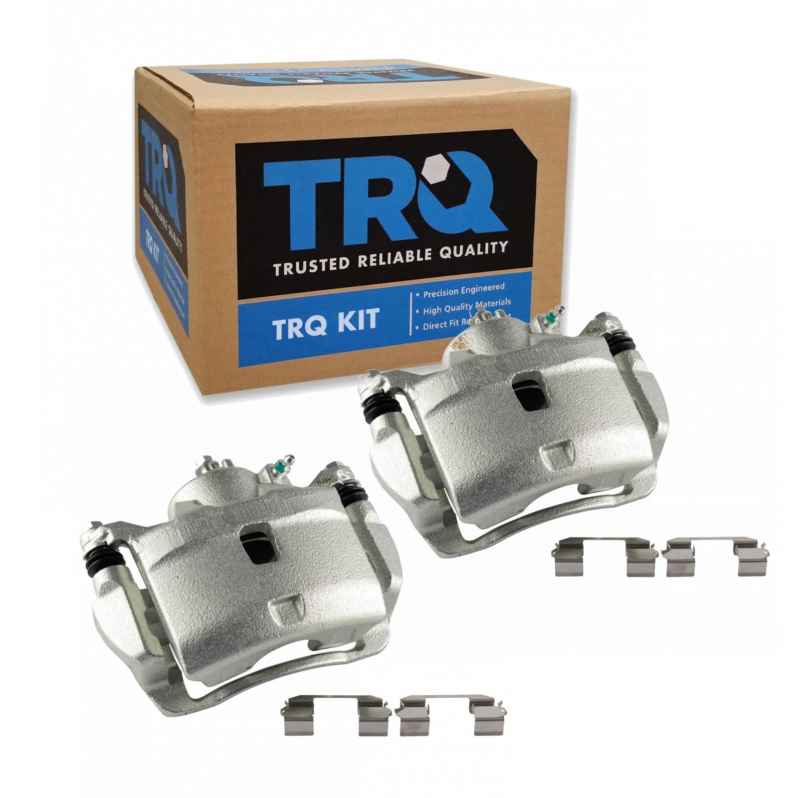TRQ Front Driver and Passenger Side Brake Caliper Set Caliper Brackets