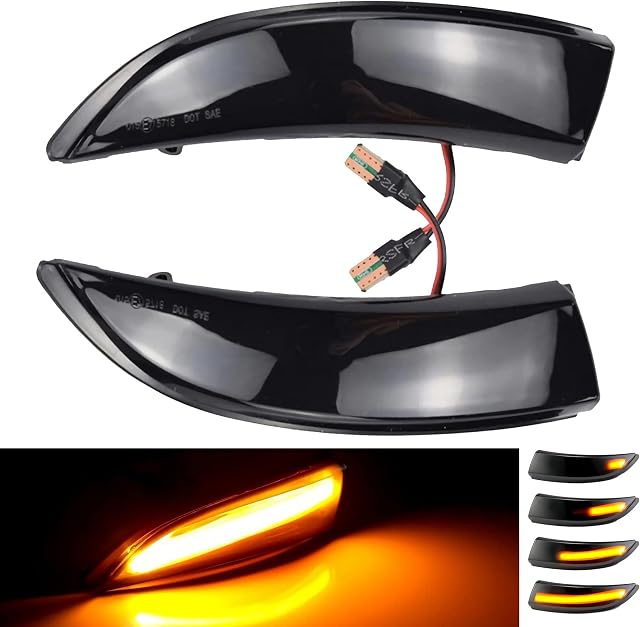 Pulchra 1 Pair Dynamic Turn Signal Light Rearview Mirror Turn Signal Light LED Turn Singal Light For Ford Fiesta MK7 B-Max Replacement