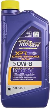 Royal Purple 01009 XPR 0W-10 Ultra-Light Extreme Performance Synthetic Racing Motor Oil - 1 Quart Bottle