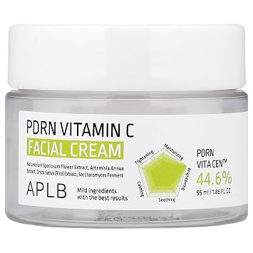 APLB PDRN Vitamin C Facial Cream | PDRN VITA CENTM 44.6% 1.86 FL.OZ/Korean Skincare, Wrinkle Care, Elasticity care, Moisturize, Revitalize for gentle and improve skin texture