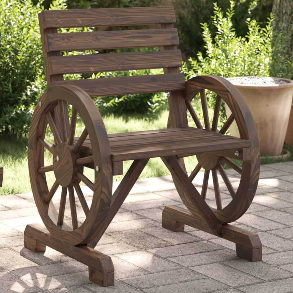 Krzesło ogrodowe z litego drewna jodłowego, 58 x 58 x 78,5 cm, drewniane krzesło outdoorowe z podłokietnikami, wygodne krzesło tarasowe do ogrodu, na balkon, do patio, wytrzymała konstrukcja