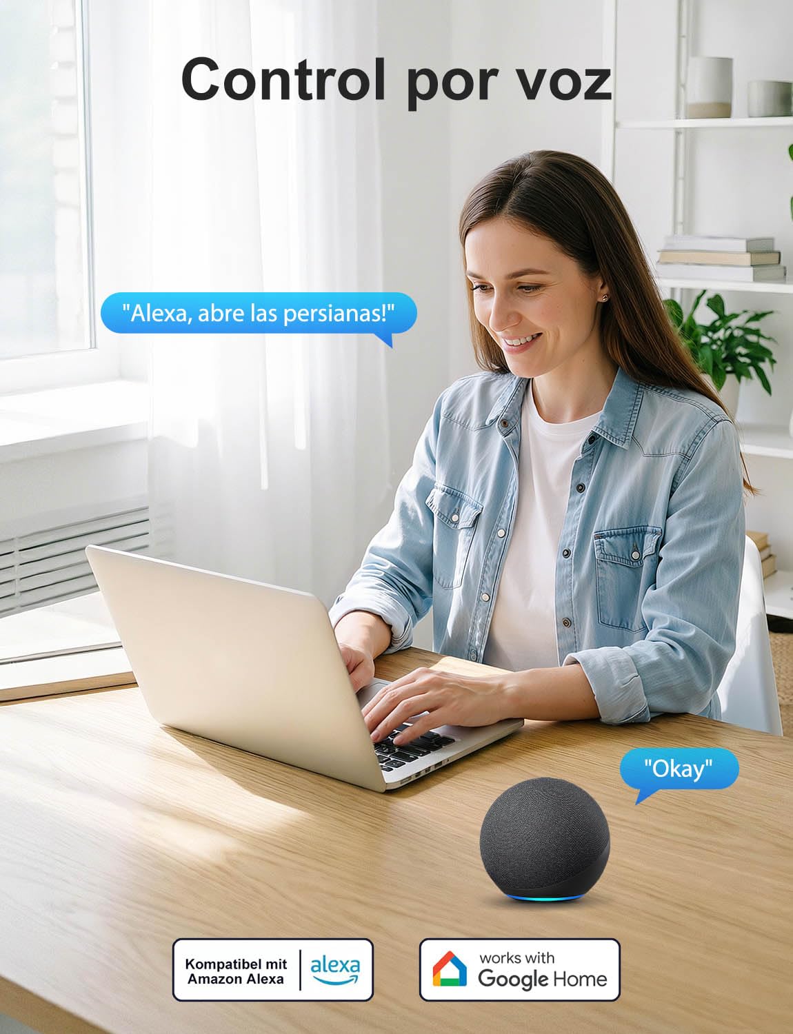 【LED Controlable】Alexa Interruptor Persiana, Maxcio Interruptor Wifi Compatible con Alexa y Google Home, Control de APP y Función de Temporizador, para Motor Persiana, Motor Tubular-4 Packs