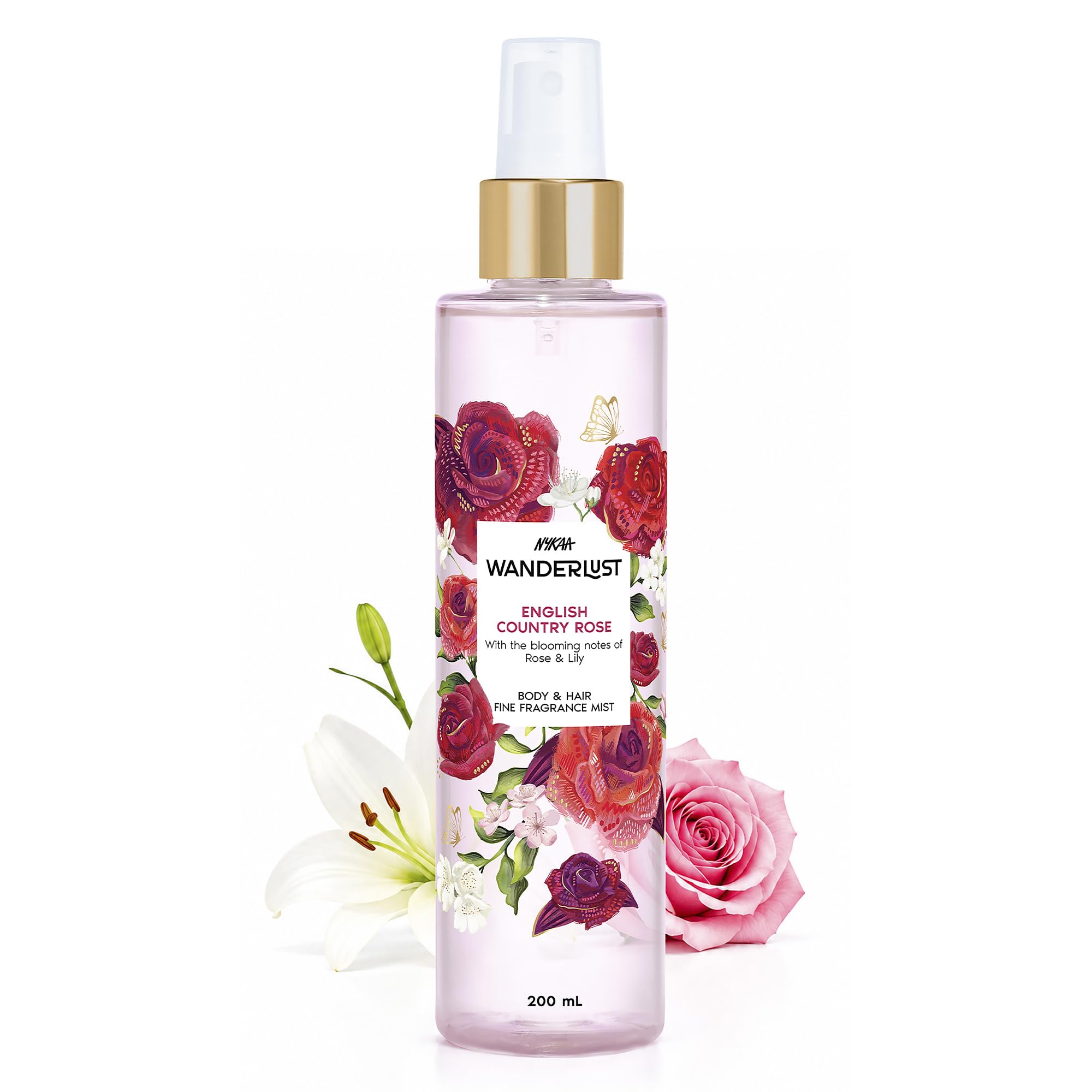 Nykaa Wanderlust English Country Rose Body & Hair Fine Fragrance I | Perfume Mist for Women – 200 ml I Rose & fresh Lilly | | Long–Lasting, Travel‐Friendly, Vegan,Paraben‐Free, IFRA Certified-image-41