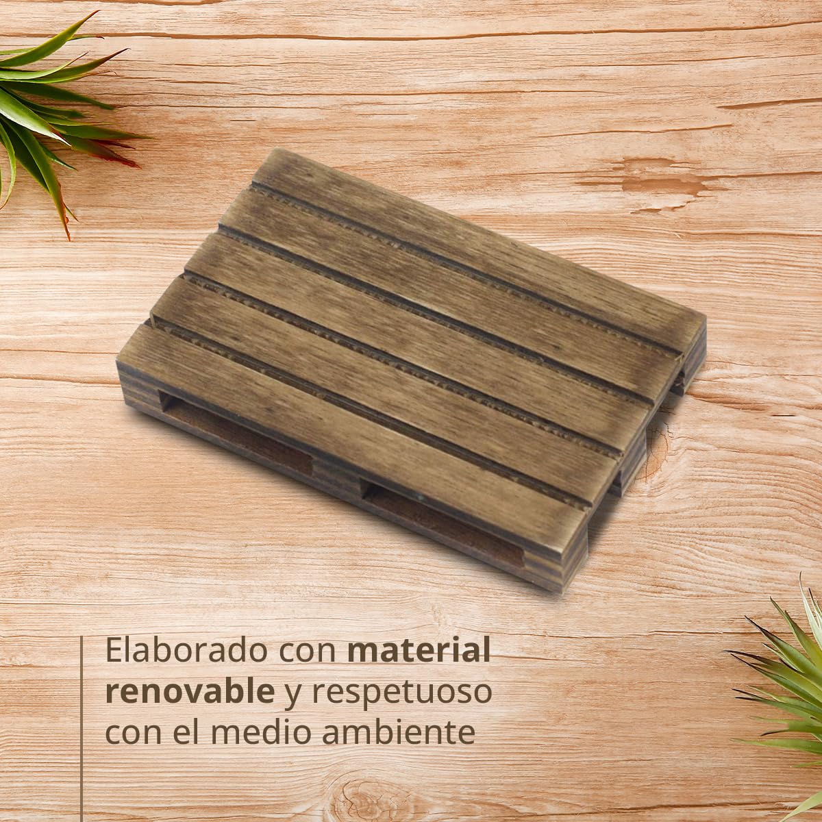 Mini Palets de Madera Natural Envejecida 6 Unidades 12 x 8 x 2,2 cm Decoración Posavasos