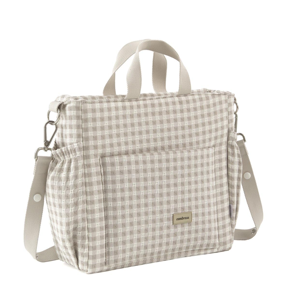 Cambrass - Bolso Maternal para Bebe de Carro - Organizador para Pañales y Otras Cosas - Vicky Beige 16x43x37 Cm