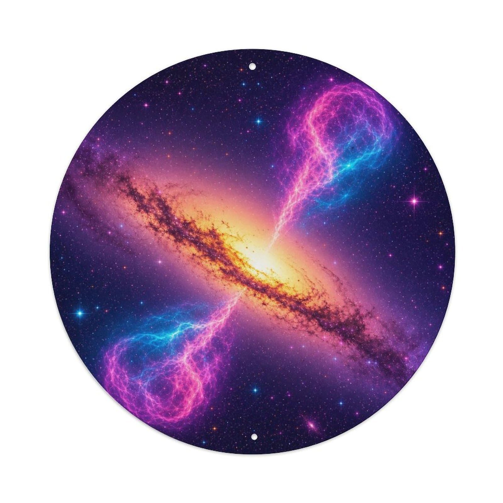 Okngb Style Outer Space Fornax A Astronomy Cosmic Discovery Archive Metal Tin Sign Plaque Wall Decor For Cafe, Man Cave, Club Bar, Office, Home Garden Round Metal Poster 8X8inch