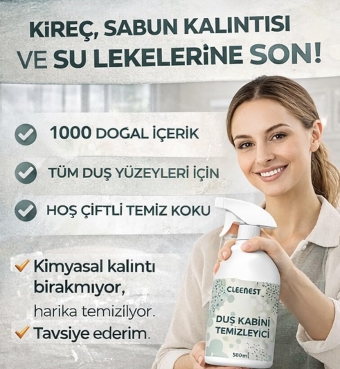 CLEENEST Duş Kabin ve Armatür Temizleyicisi 500 ml