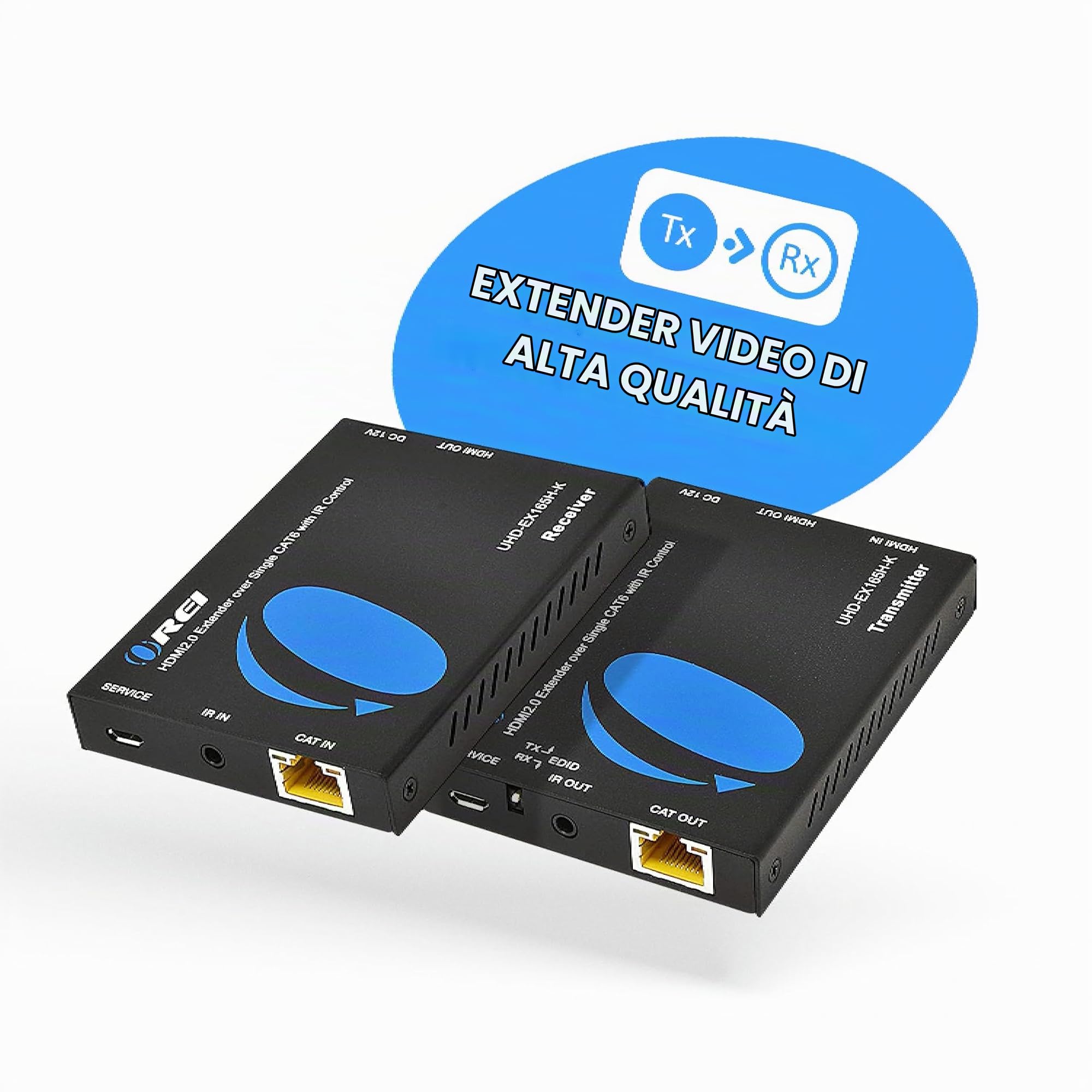OREI Extender HDMI UltraHD su cavo singolo Cat6/Cat7 4K @ 60Hz con controllo HDR e IR - Gestione EDID fino a 50,3 m