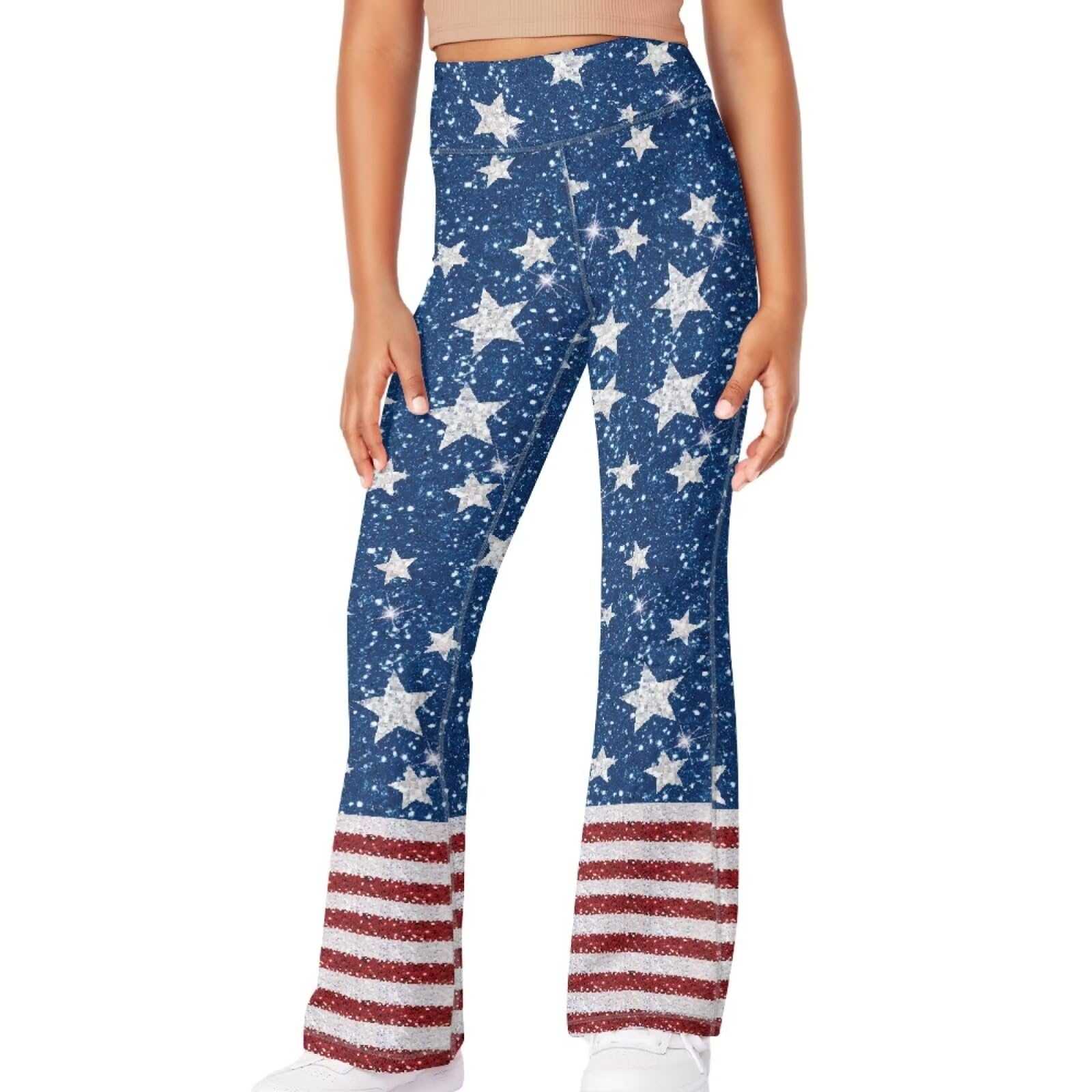 Yewattles Cute Penguins Flare Yoga Pants for Girl Soft High Waist Bootcut Leggings Tummy Control 4 Way Stretch Quick Dry Pants for Running Dancing Cycling Daily Wear