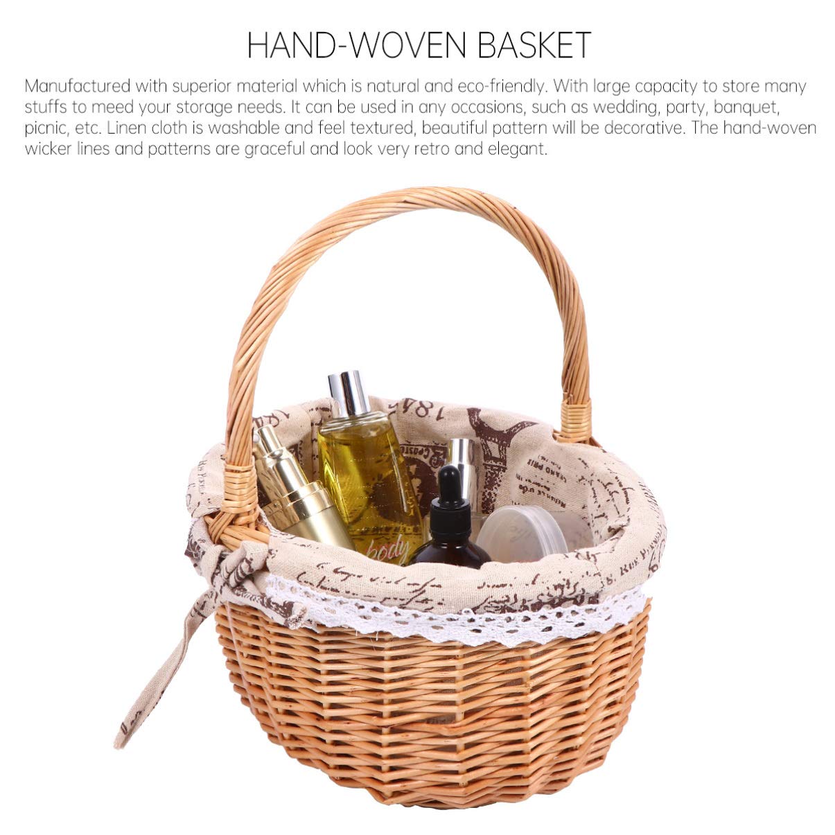 Panier Rond Tressé En Jonc De Mer - Panier À Linge - Panier À Linge - En Forme De Raphia Ou De