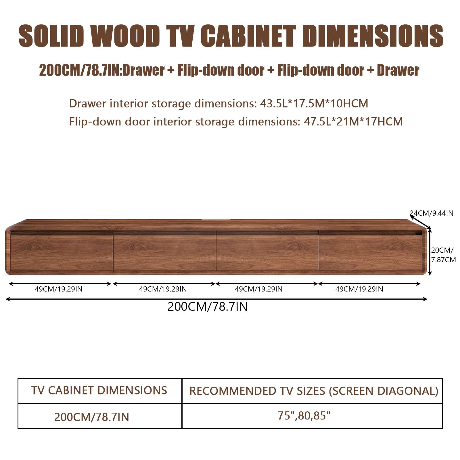 Schwebender TV Schrank TV Lowboard Fernsehschrank mit 24 cm Tiefe für Wohnzimmer und Bür