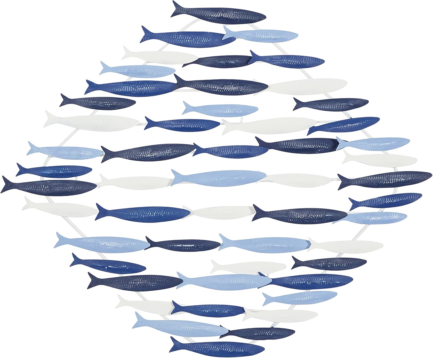 Blue and Bronze Metal Fish Wall Sculpture