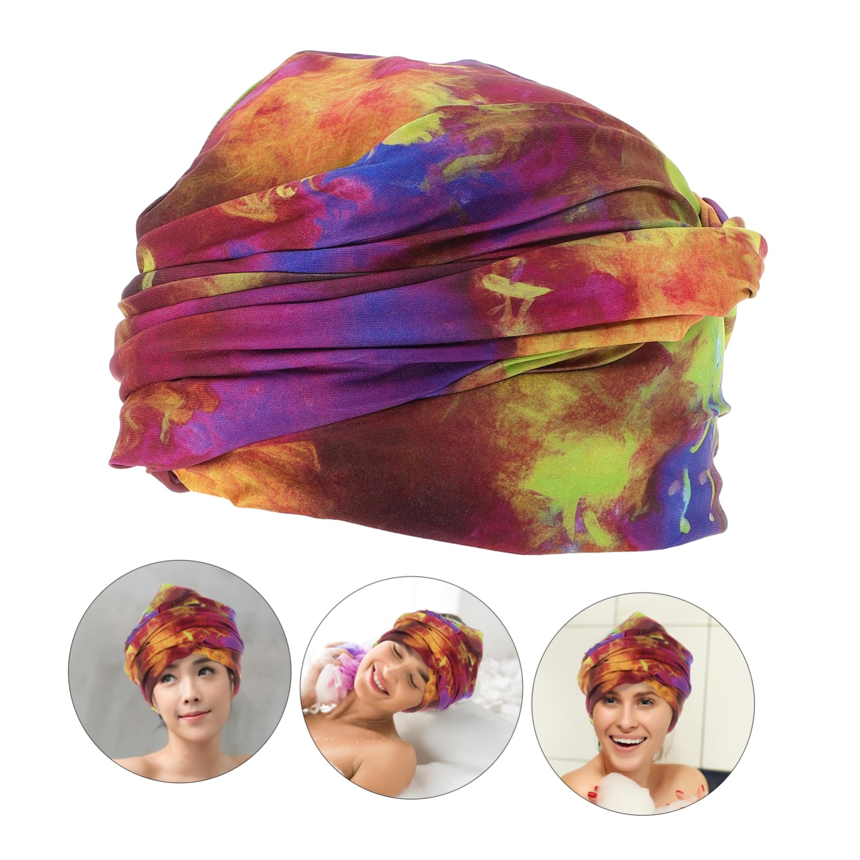 Gorro de natación Gorras de natación Tapa de natación para Cabello Largo Gorros de baño para Gorra Impermeable para Mujer Tapa de Ducha para Mujeres Gorra de baño poliéster