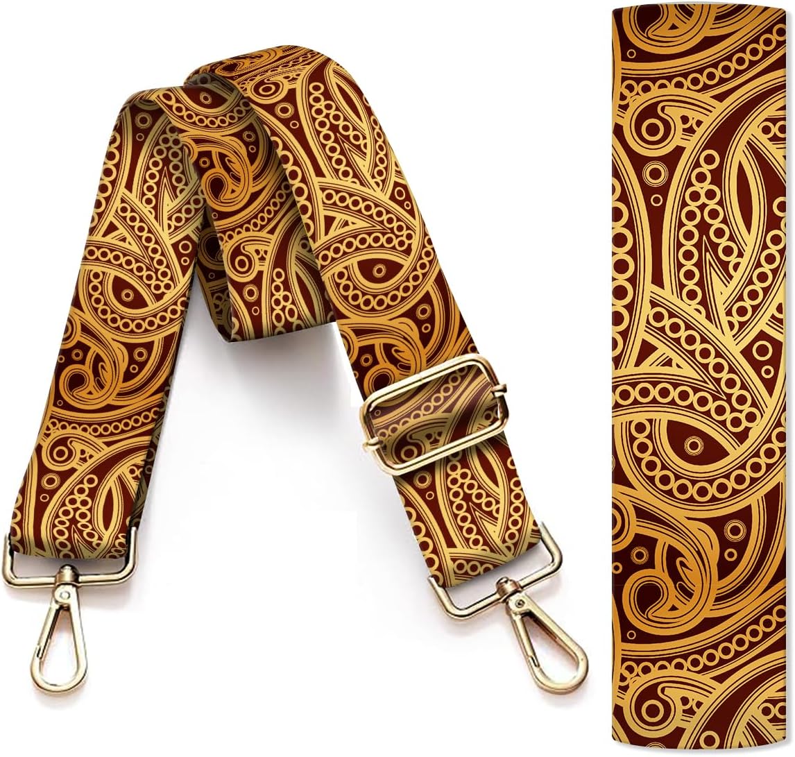 Purse Strap Replacement Crossbody, 3.8cm Wide Shoulder Strap Adjustable Replacement Belt Gold Buckle