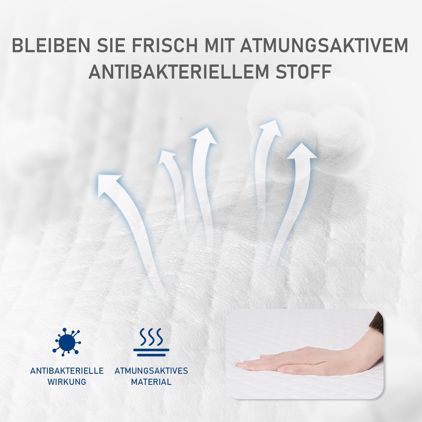 ROYGBIV Memory-Schaum Kopfkissen 62x35x7cm - Ergonomisches Allrounder Nackenstützkissen - Atmungsaktiv Hypoallergen Waschbarer Bezug - Oeko-TEX Zertifiziert