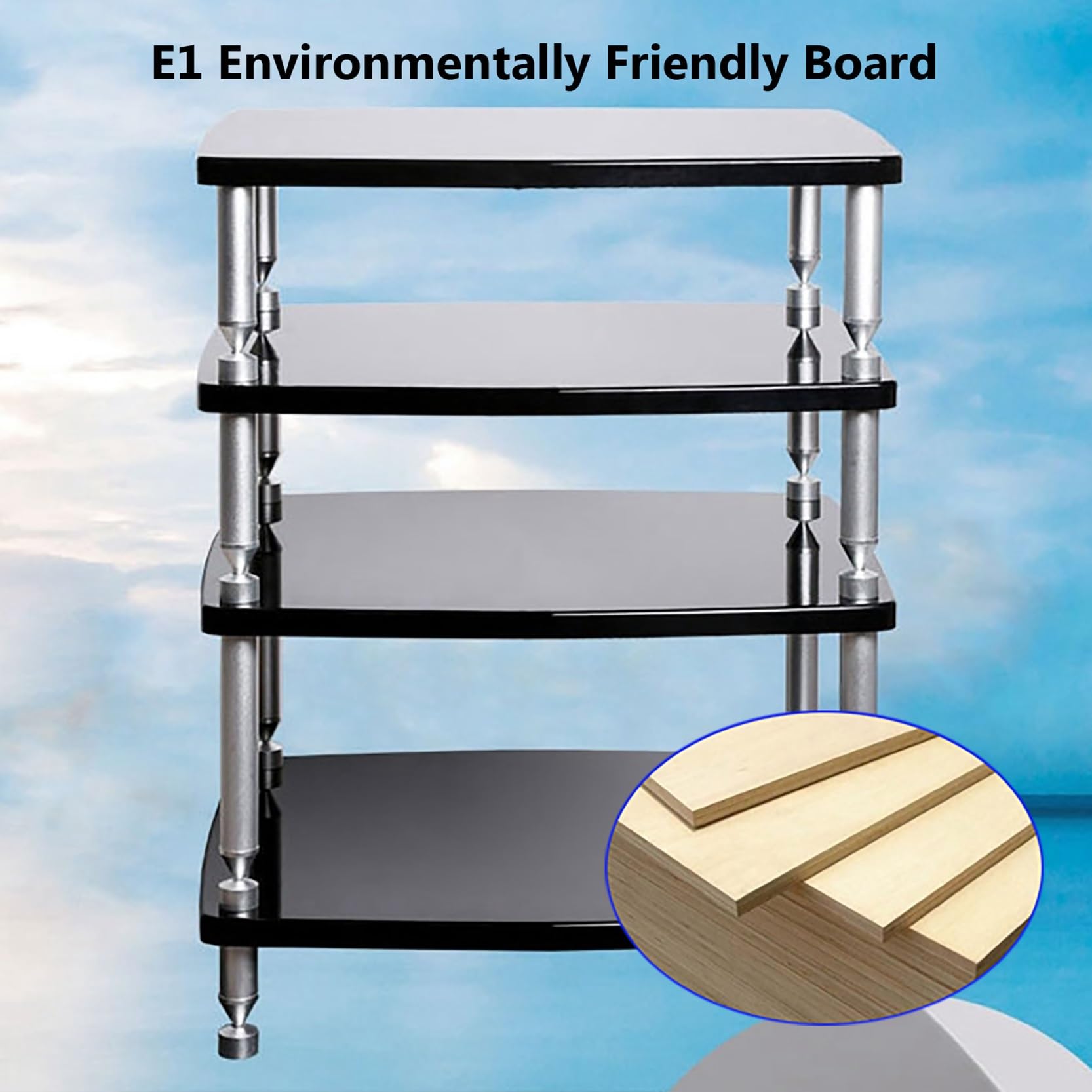 Ste nd - Estante esquinero para consola giratoria con estantes AV Ma Tower o Rack (59 x 49 x 83 cm), perfecto para cine en casa
