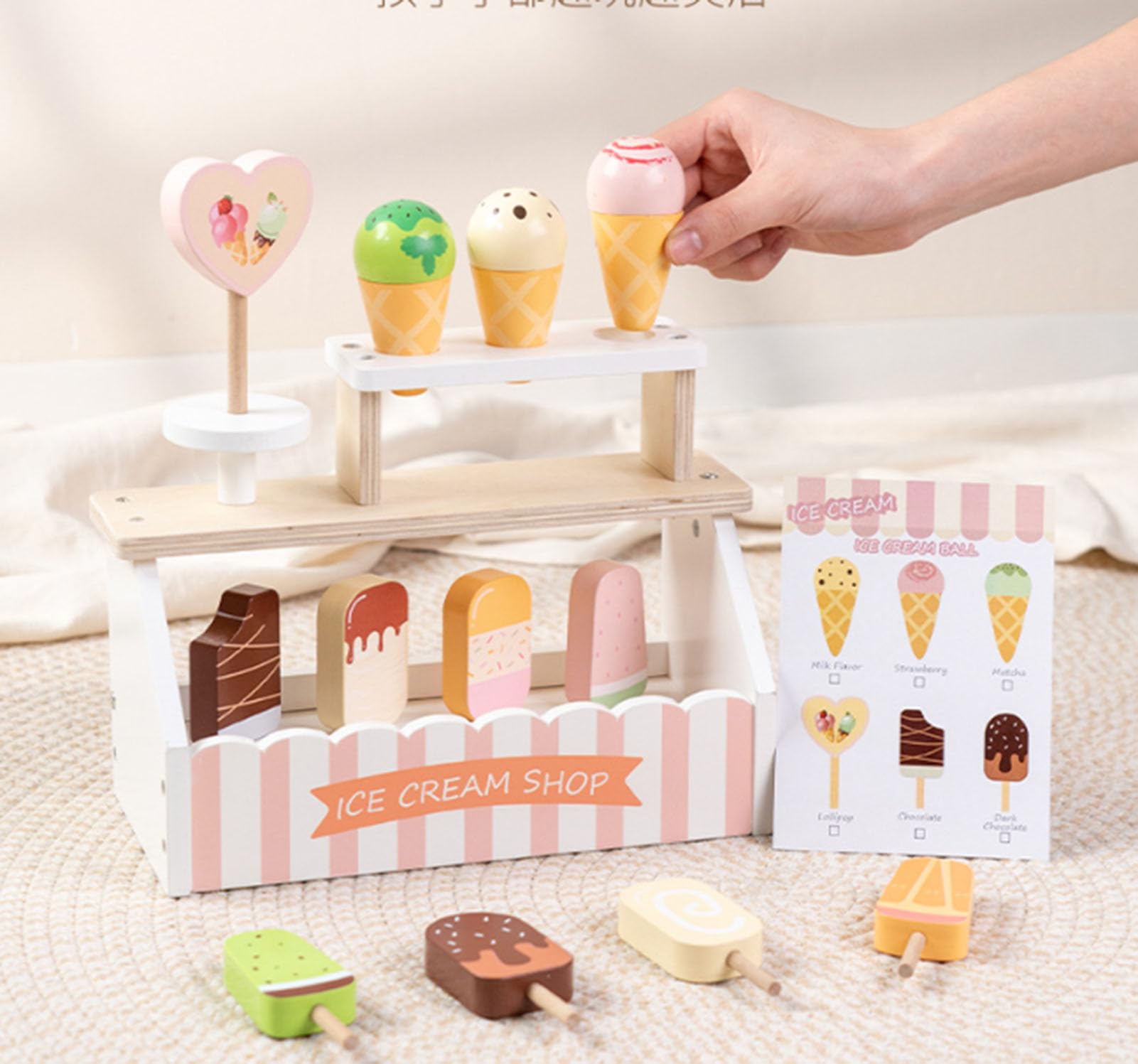 Set Gioco di Finzione Gelateria, Giocattolo per Giochi di Ruolo nel Negozio di Dolci