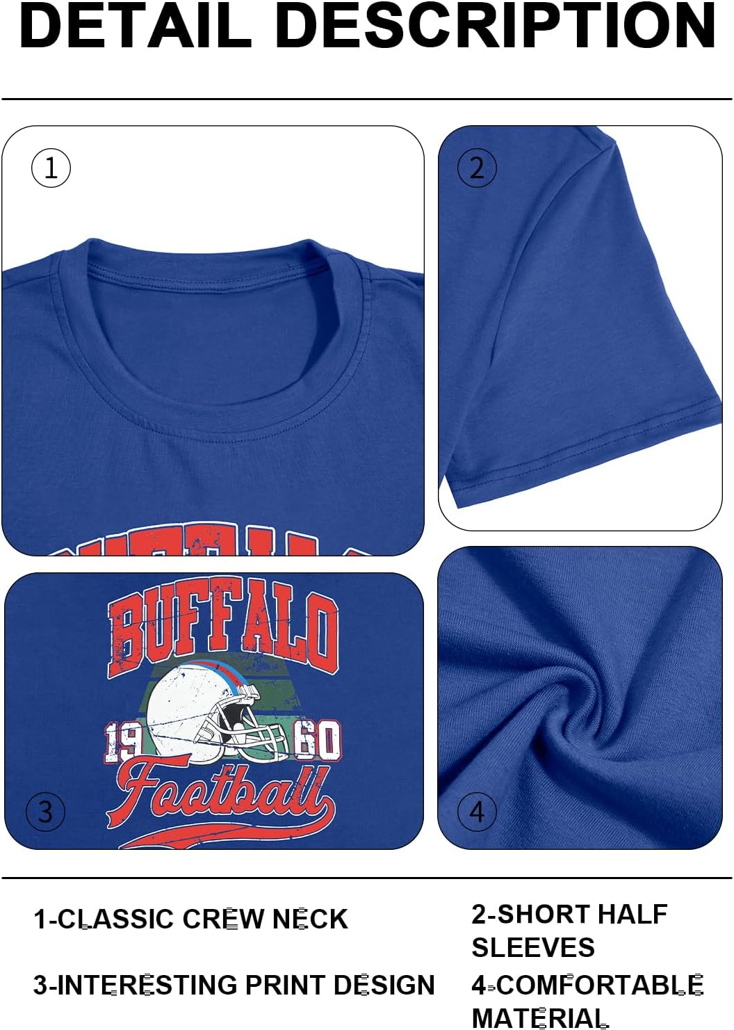 Football Shirts Women Football Team Fan Shirt Oversized Game Day Tshirt Rugby Gifts Tee Tops - Image 6