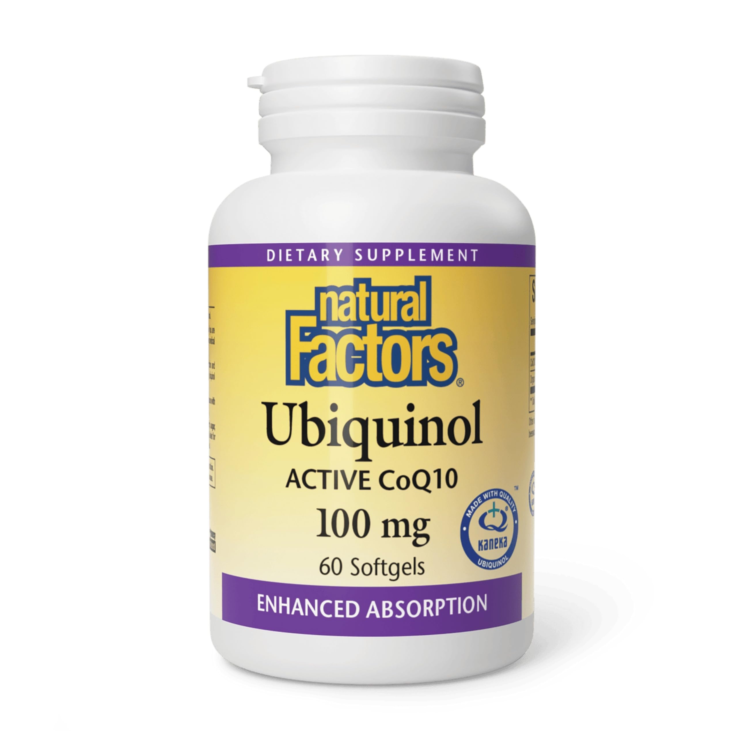 Natural Factors Ubiquinol 100 mg - Supports Heart Health & Natural Vitality - Antioxidant Support Supplement with Superior Absorption - Energy Support