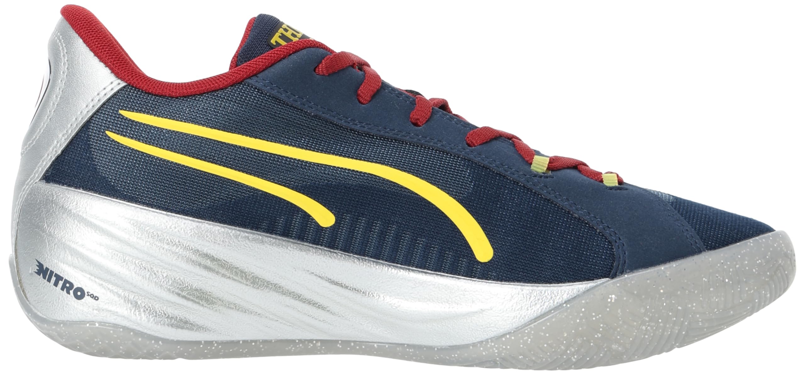 PUMA(???) Men's Basketball Shoe, 24 Fall/Winter Colors, Silver, Mist/Golden Fog/Club, Navy/Intense Thread (01), 25.0 cm