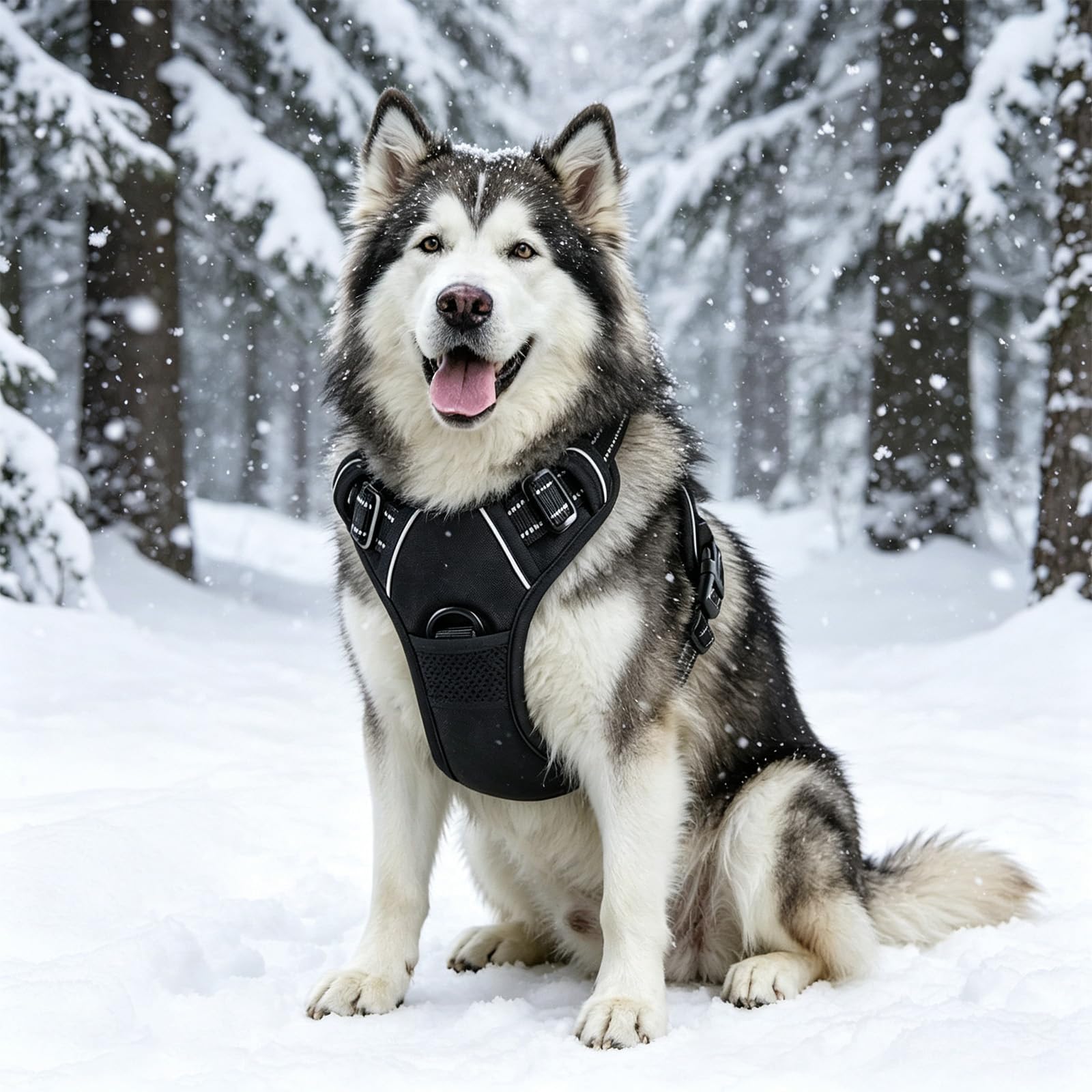 Imbracatura per cani regolabile traspirante con strisce | Riflettente sicurezza notturna