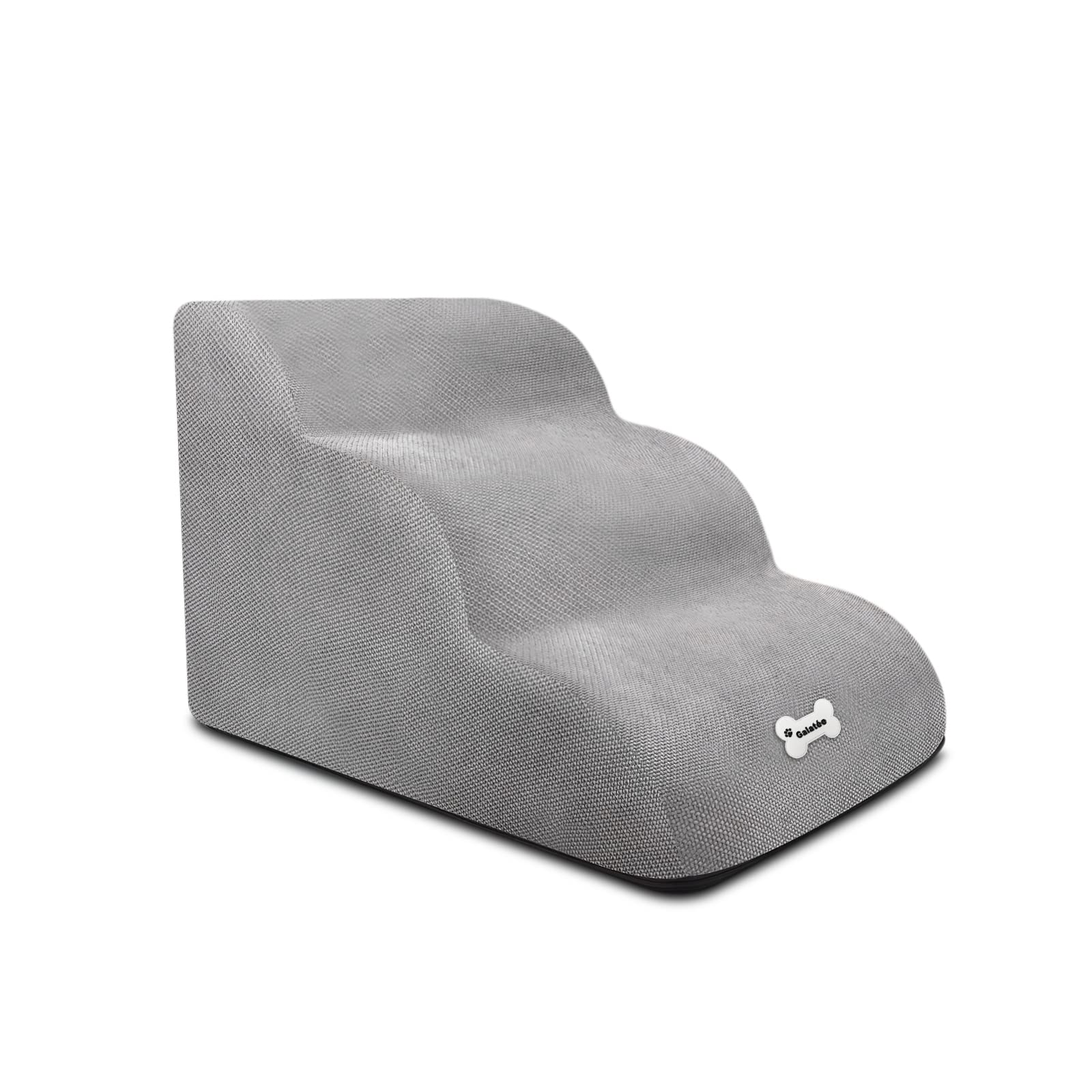 Galatée Escaleras para Perros, Escaleras Suaves para Mascotas con Cubierta Lavable y con Cremallera, Escalones De Rampa para Perros Fáciles De Escalar, Rampas para Perros para Sofá Cama(Gris)