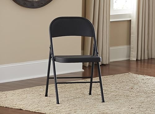 Miniatura 2 de Cosco All Steel Folding Chair Black (4-pack) Negro,Beige Bronceado,https://www.amazon.com/dp/undefined