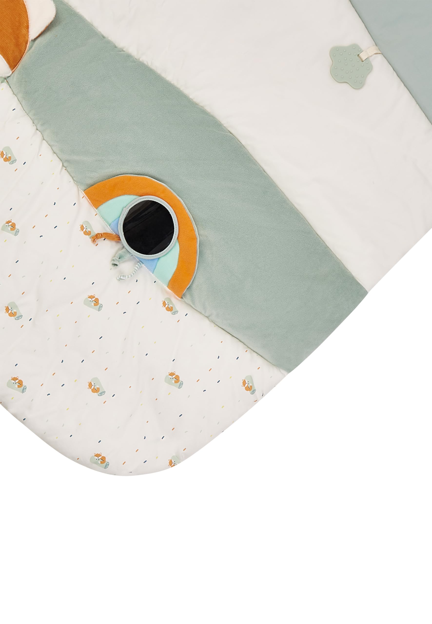 Sterntaler Spieldecke Fuchs Filou - 100x100cm - wattierte Baby Activity Decke mit Spiegelfolie, Quietsche, Rassel & Beißring - Krabbeldecke waschbar - Geschenk Idee - Jungen & Mädchen, lichtgrau