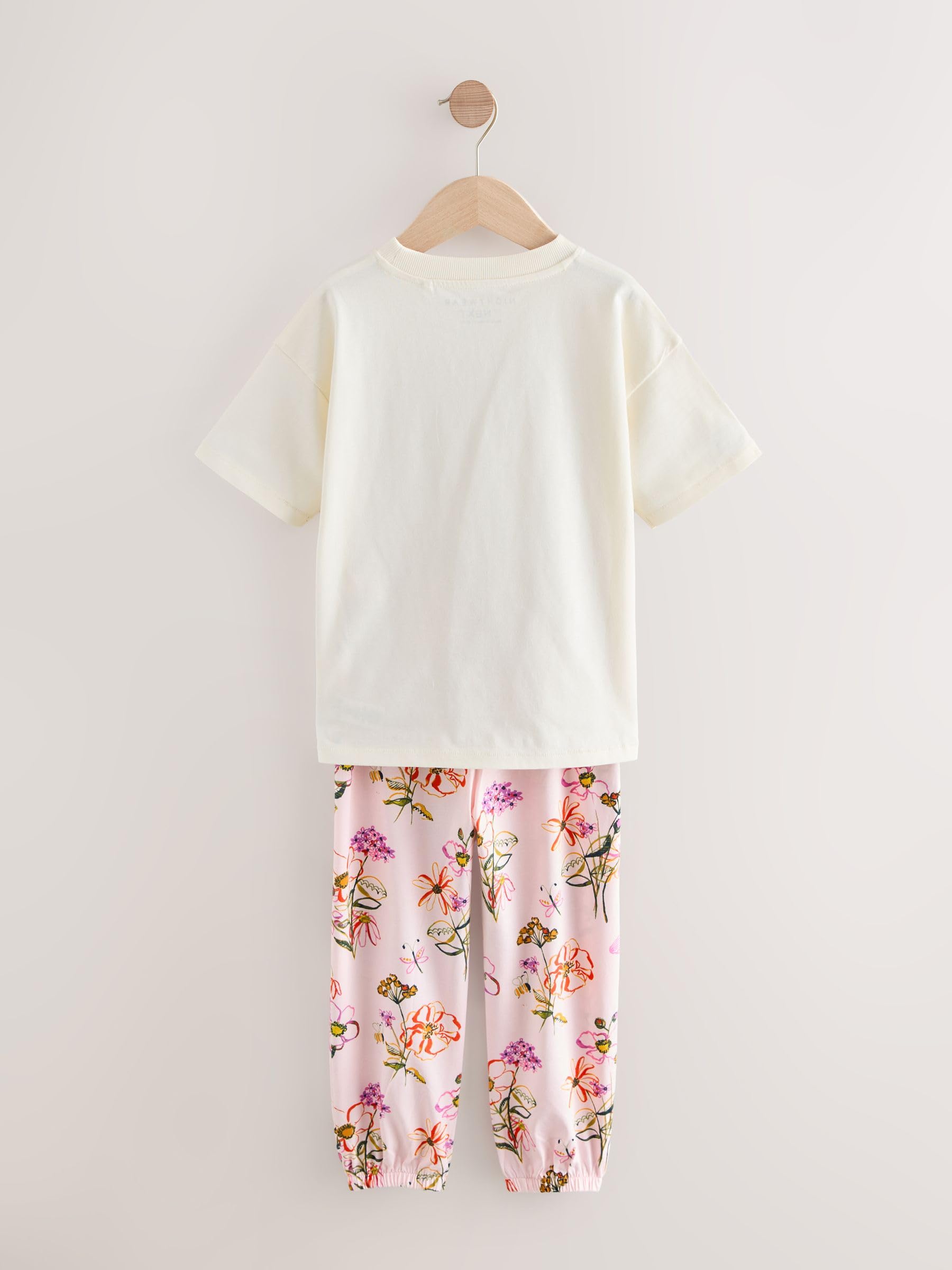 NEXT Mädchen 2 Schlafanzughosen im Jogginghosen-Stil Pink/White Floral Print 168