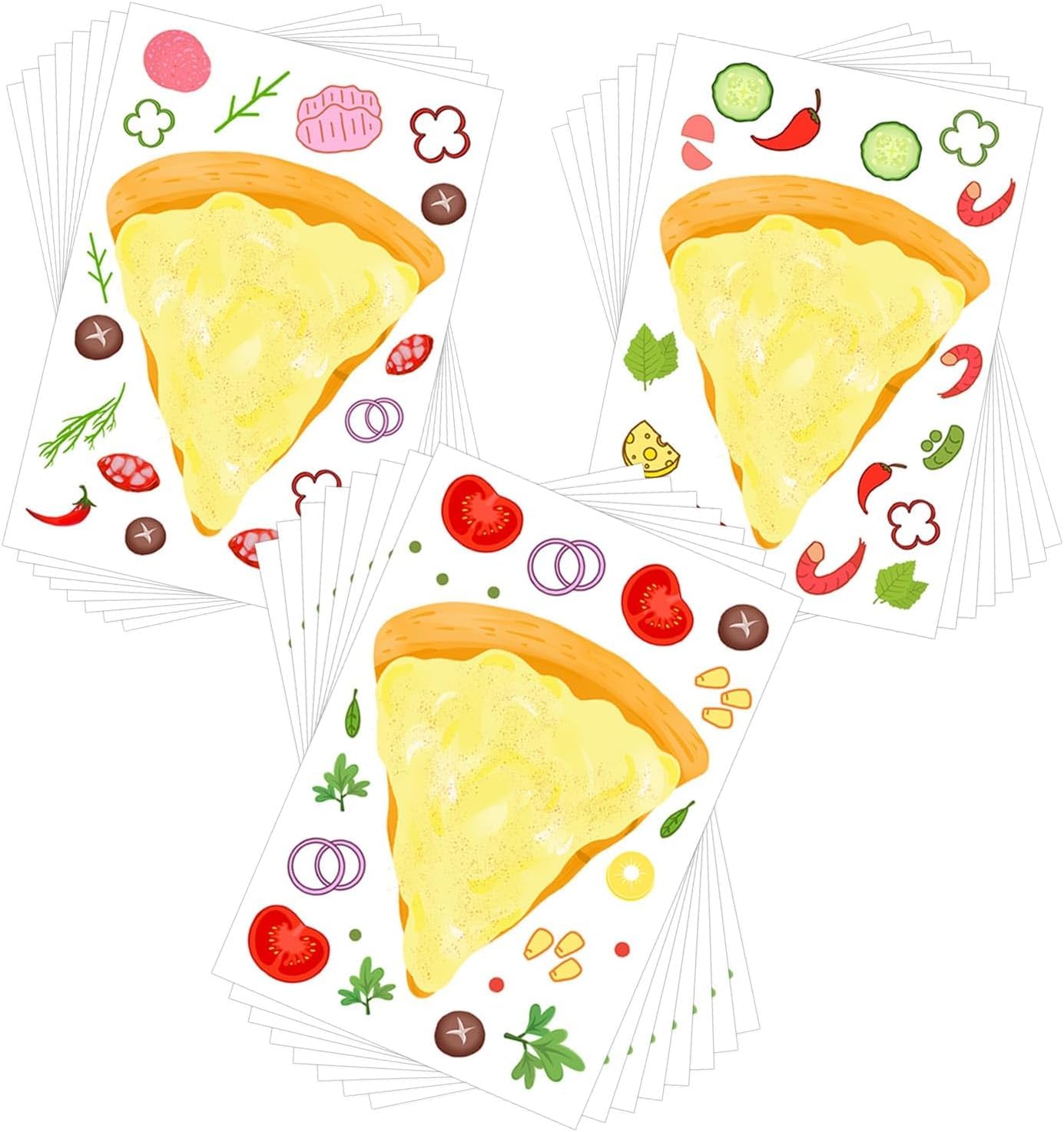 24 Pack Make Your Own Pizza Stickers DIY Pizza Mushrooms Stickers