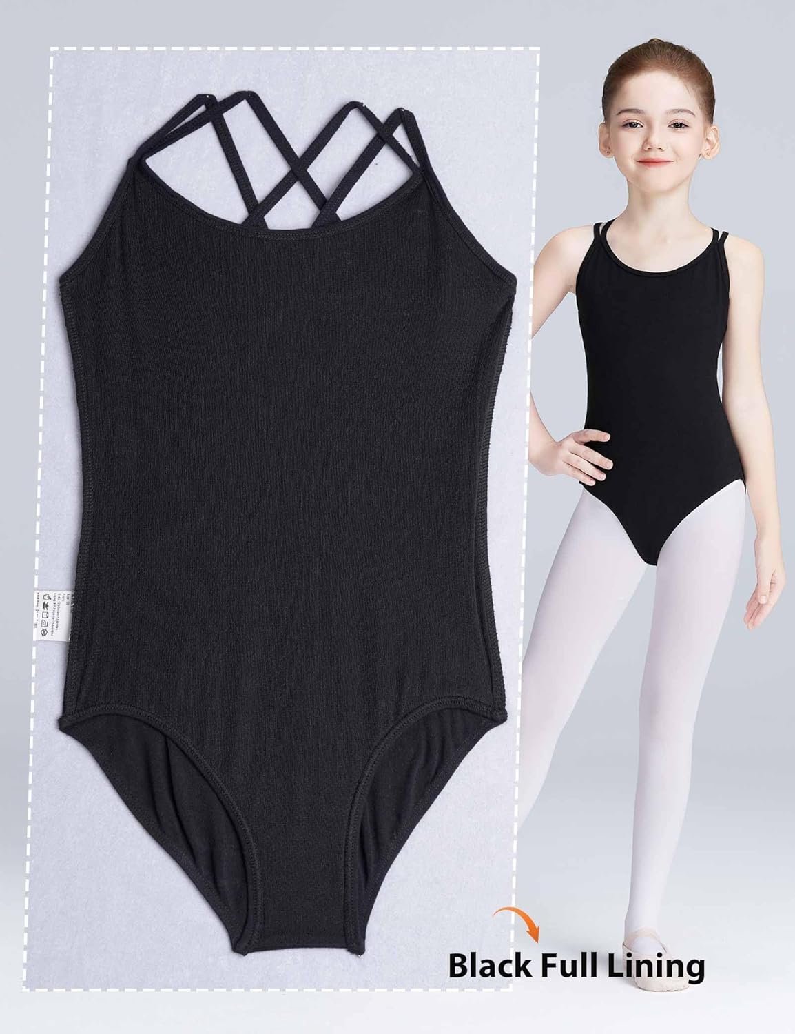 Daydance Toddler Kids Girls Camisole Leotards for Ballet, Double Breast Dance Bodysuit - Image 3