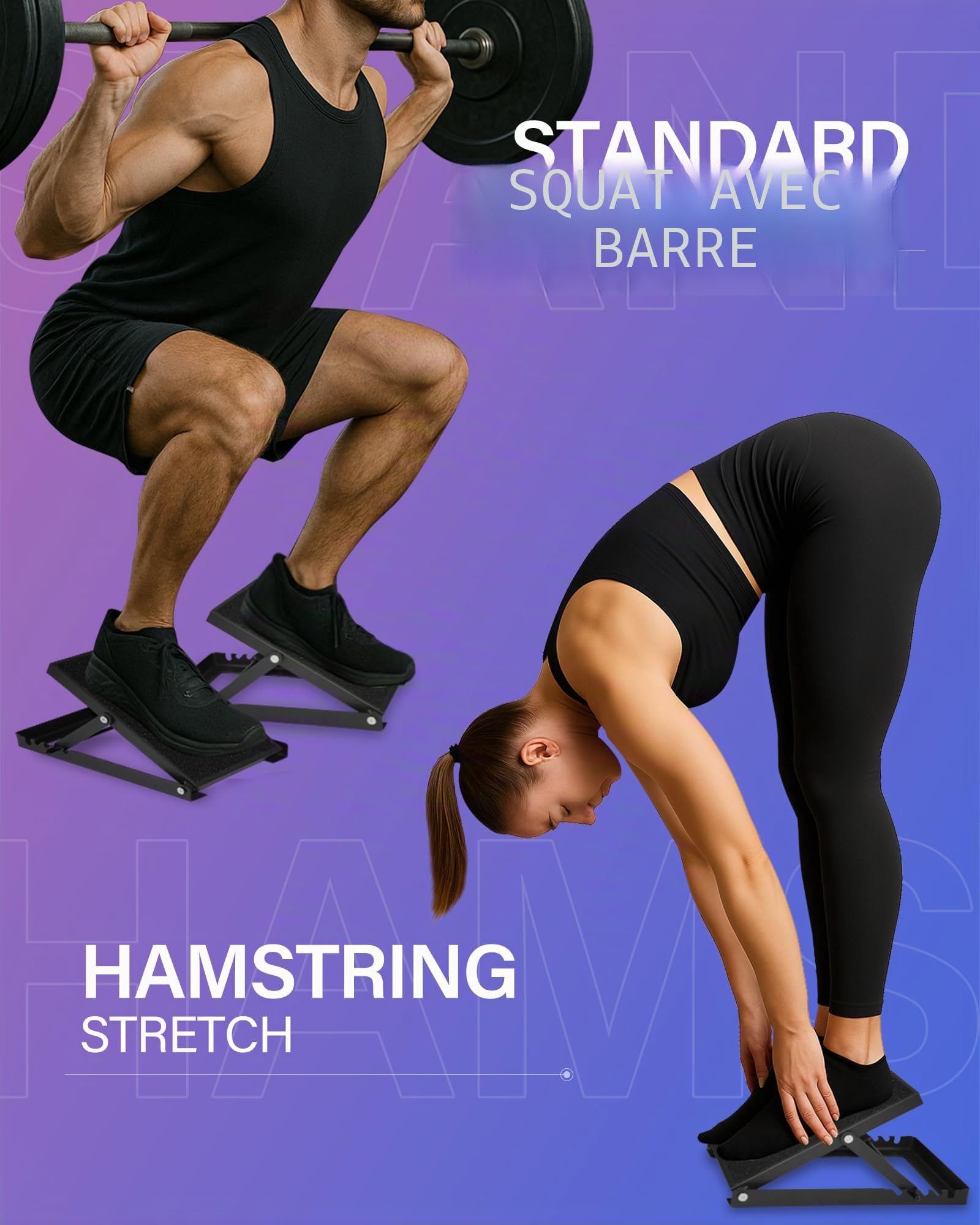 HVO Cales De Bloc Squat: Planche InclinéE étirement Jambes Mollets en LièGe Planche Mollet Wedge Block Capuchon Quantité 2