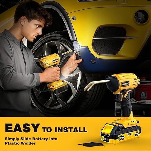 Miniatura 6 de Soldador de plástico inalámbrico para Dewalt 20V Max alimentado por batería, kit de soldadura de plástico con 400 grapadoras en caliente, pistola