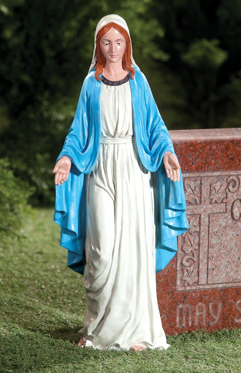 Fox Valley Traders Virgin Mary The Blessed Mother Statue, Sculpture for Your Garden/Lawn/Patio, Weather-Resistant Resin, 19 ½” Tall