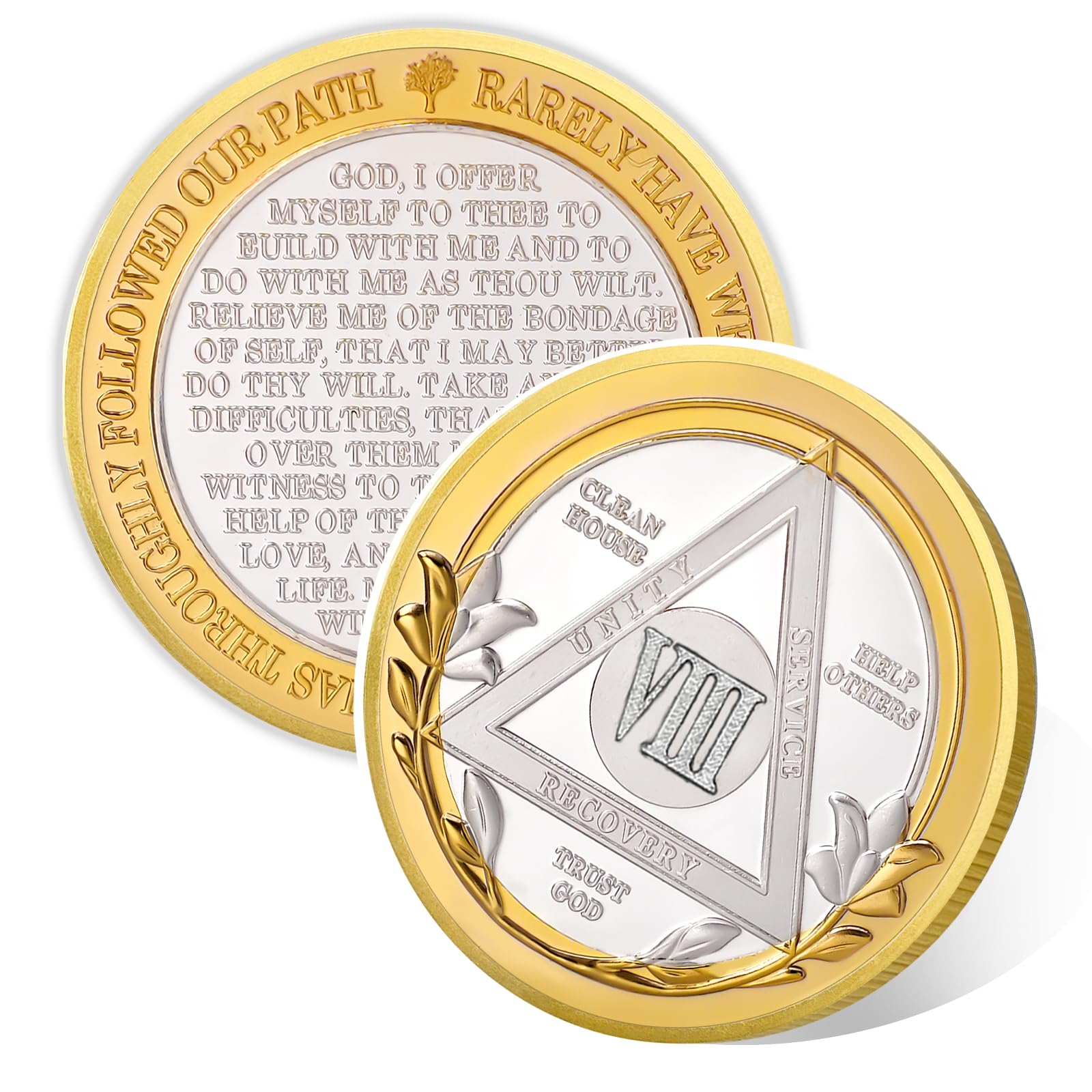 Victory Path 8 Year Sobriety Coin, Eight Year AA Recovery Chips