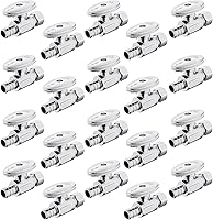 Vista 15 de Válvula de parada angular, válvula de cierre de ángulo de compresión de 1/2 pulgada Pex X 3/8 pulgadas OD con encendido/apagado de 1/4