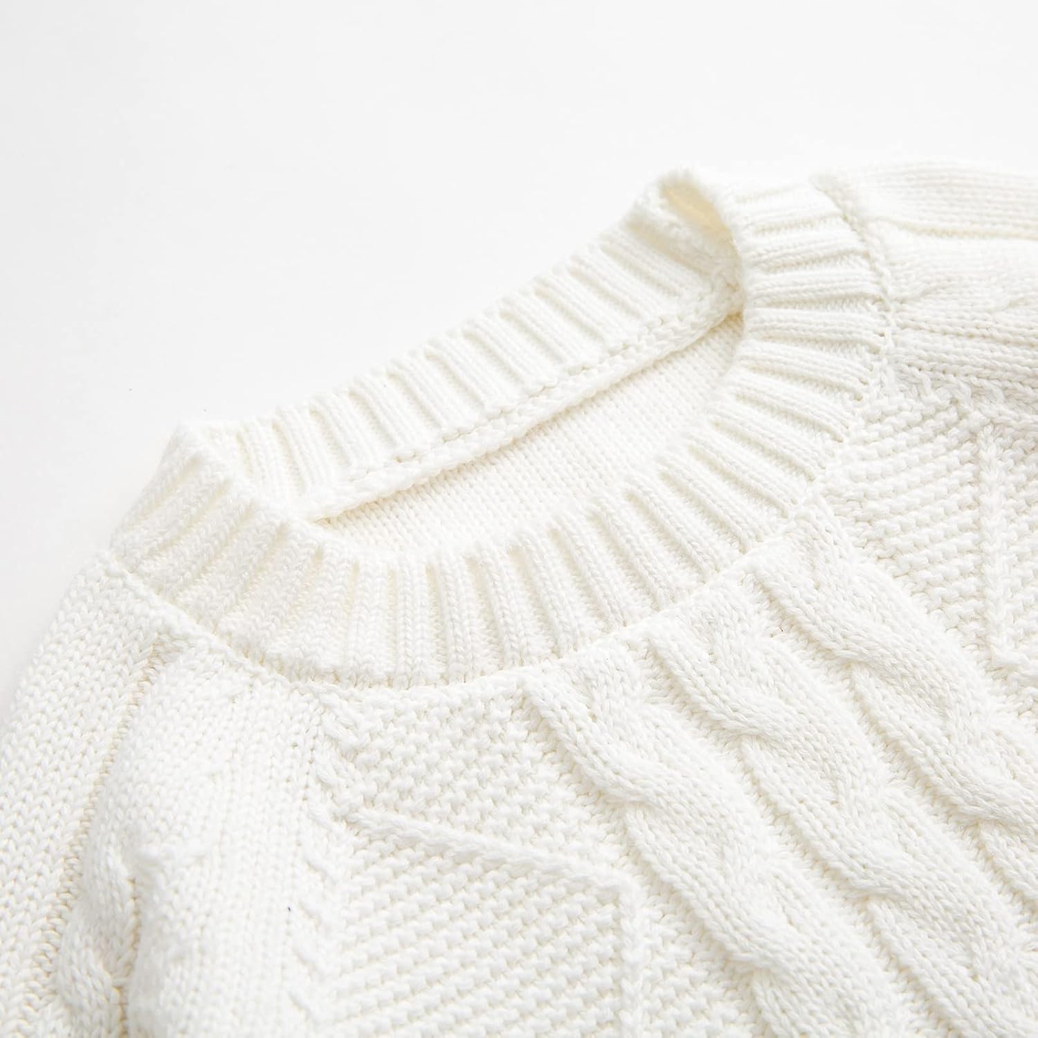 Curipeer Baby Boys' Girls' Cable Knit Sweater Long Sleeve Solid Pullover Toddler Crew Neck Fall