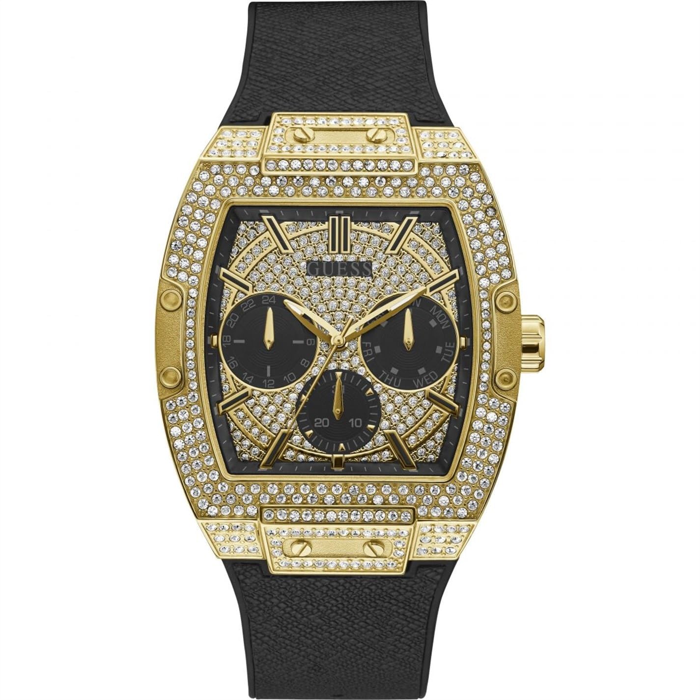 GUESS Men Multi Dial Quartz Watch with Silicone Strap GW0048G2