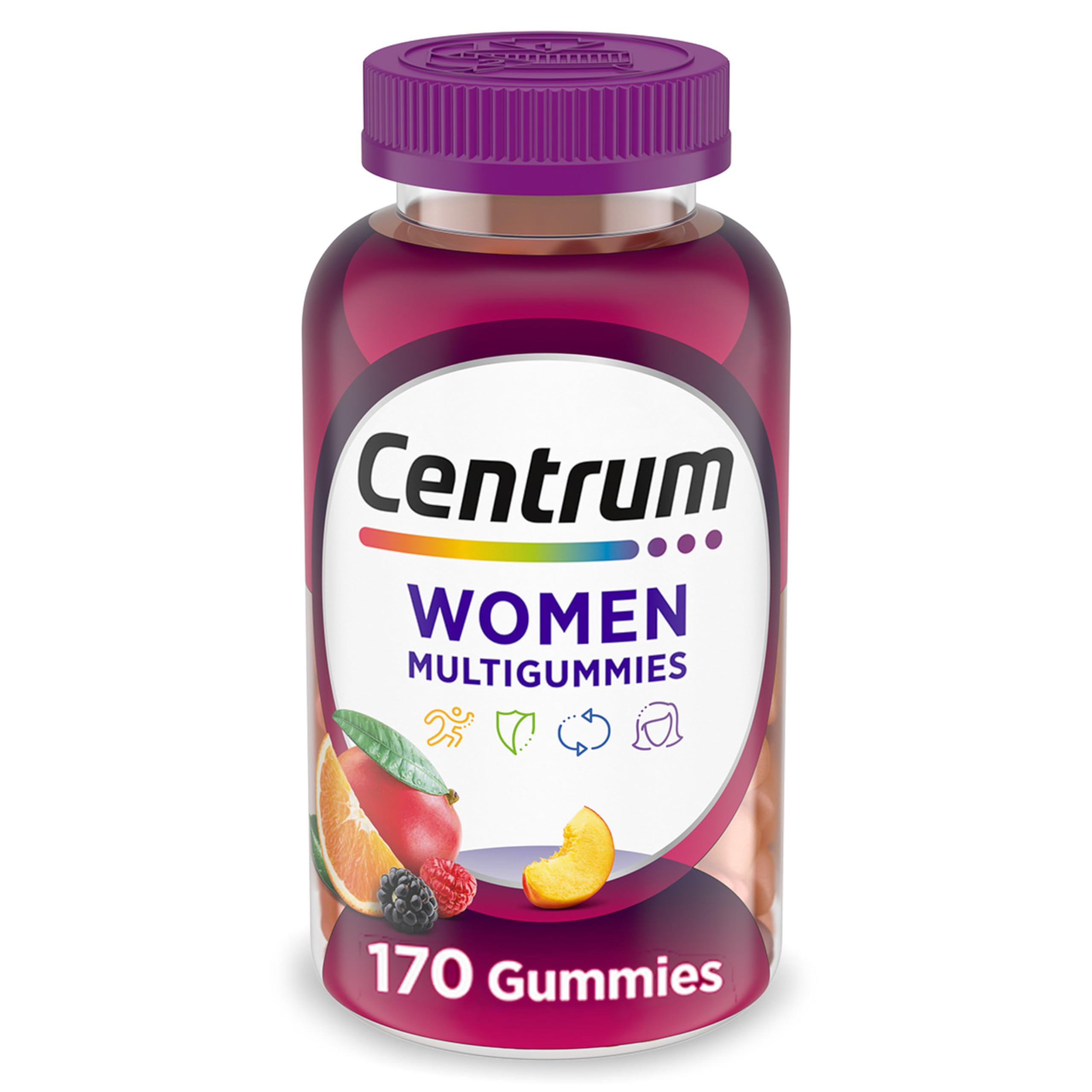 Centrum MultiGummies Gummy Multivitamin for Women, Multivitamin/Multimineral Supplement with Vitamin D3, B Vitamins and Antioxidants, Assorted Fruit Flavor - 170 Count