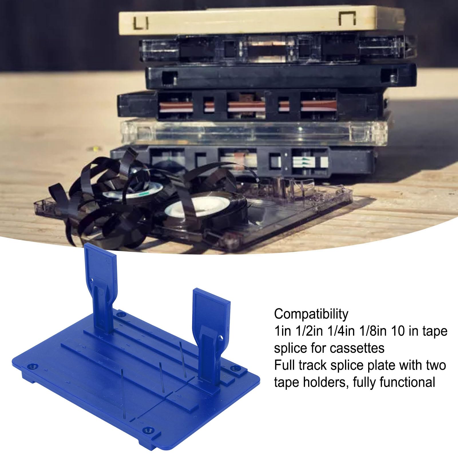 Kit de Empalme de Cinta, para Grabadora de Cinta Universal de Carrete a Carrete Placa de Empalme de Cinta Cinta Compatible Cintas de Carrete a Carrete de 1 Pulgada, 1/2 Pulgada,