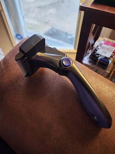 Deshedding Dog Brush for Long Hair (Medium,Blue) — shown in a real home setting for scale