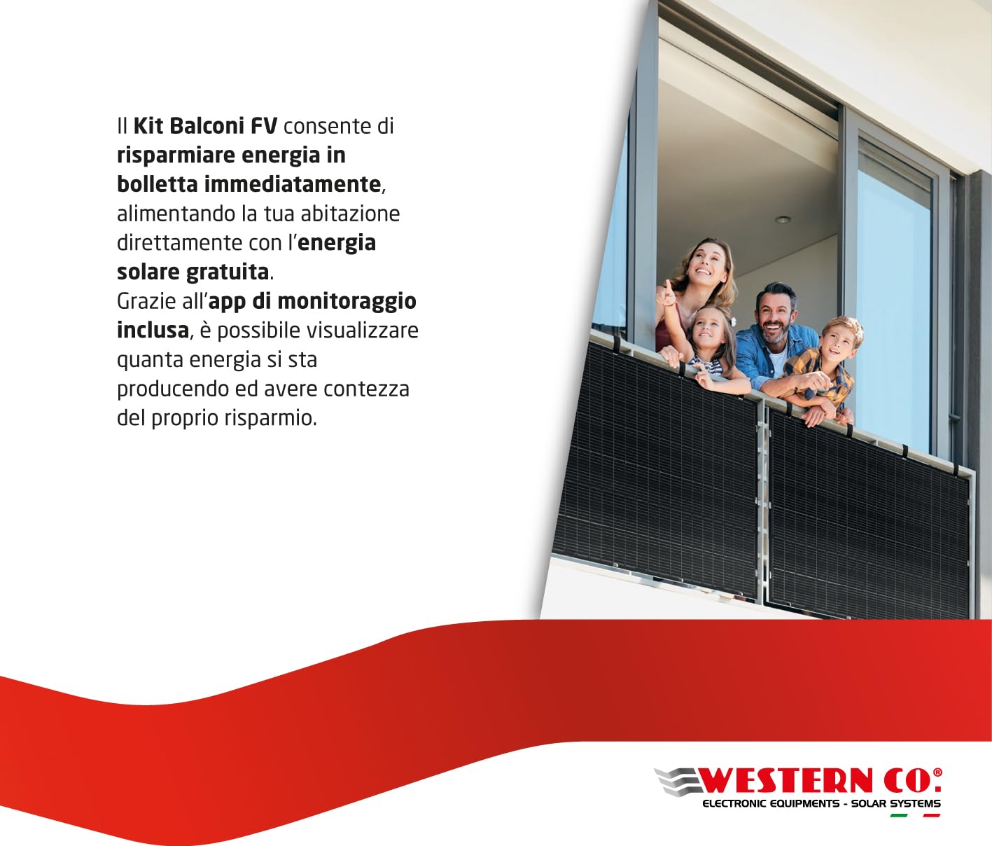 Western CO | Kit Balcone | Pannello Fotovoltaico Microinverter, Moduli Fotovoltaici FV Flessibili, Kit Pannelli Solari, Pratica Semplificata