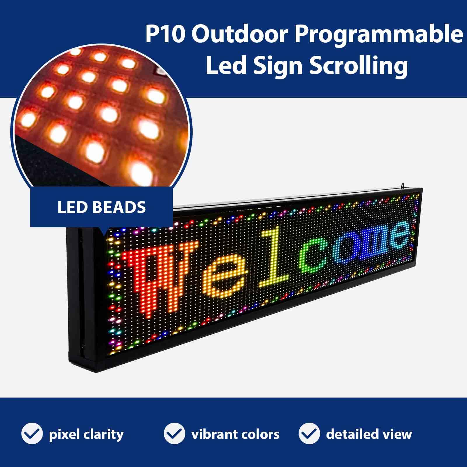 Letrero LED de desplazamiento programable, USB Wifi pequeño para interiores y exteriores, visualización digital de barra para panel de visualización de negocios (40 x 8 pulgadas)