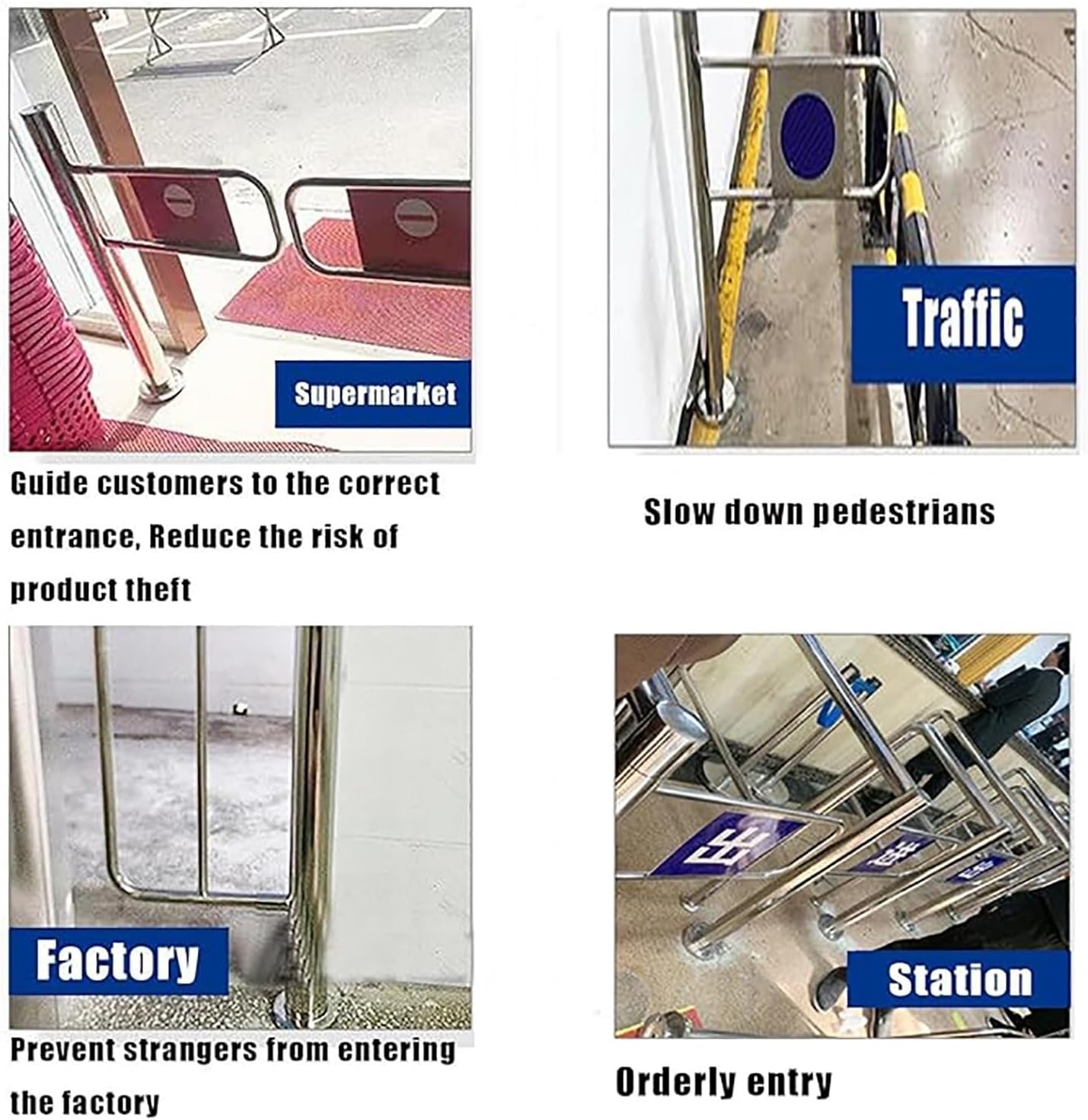 Automatic Closing Safety Gate for Supermarkets & Libraries, 85x100cm (34x39in), Adjustable 50-100cm, One-Way Door for Hallways & Entrances, Child & Pet Safety Barrier