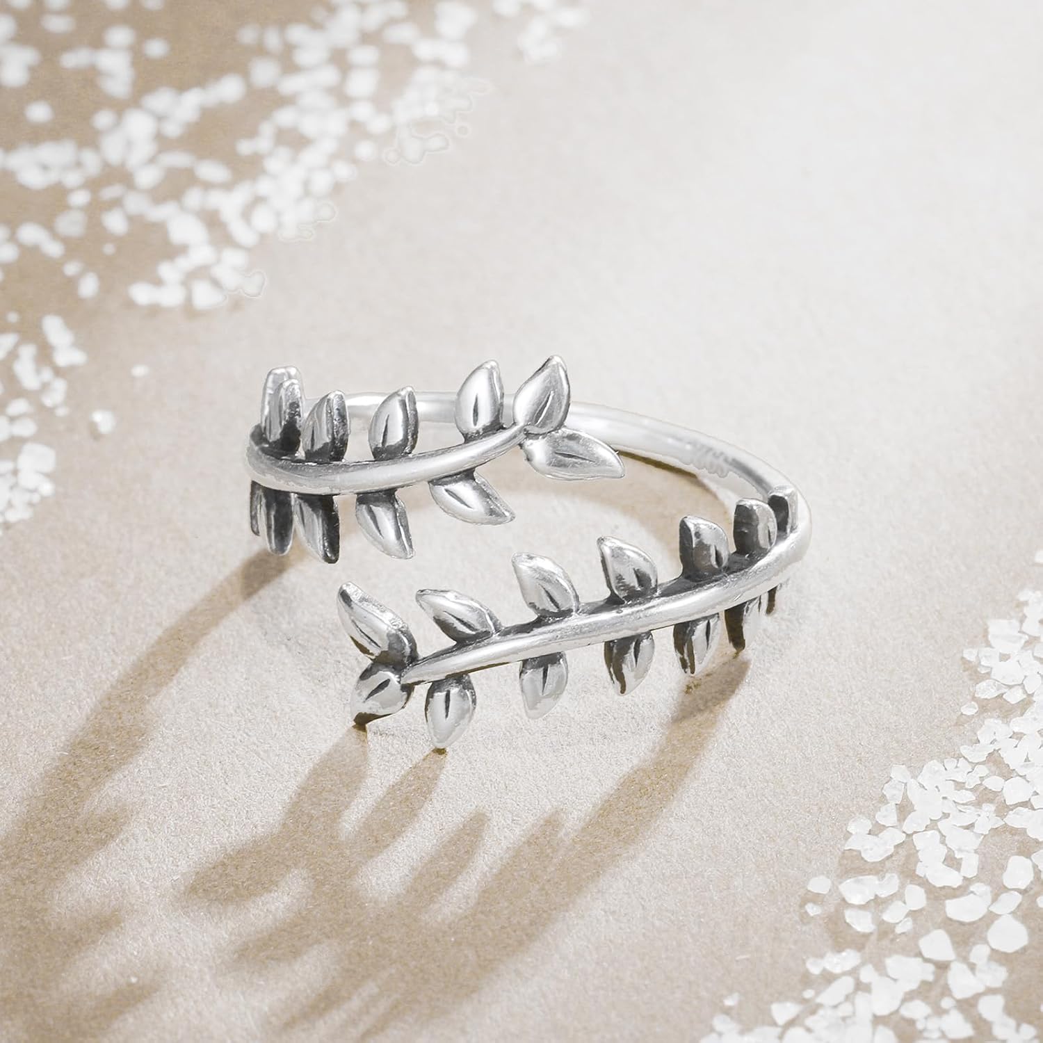 Adjustable Leaf Ring Silver Adjustable Rings for Women & Men Vintage Thumb Ring with Branch Leaves Vine Wrap Open Rings Statement Jewelry Gifts Unisex Size 5-9 - Image 3