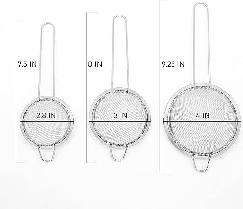 Miniatura 2 de 17supply Cuchara de filtro multifuncional de acero inoxidable filtro de malla fina de 3 piezas hecha de acero inoxidable fácil de limpiar segura