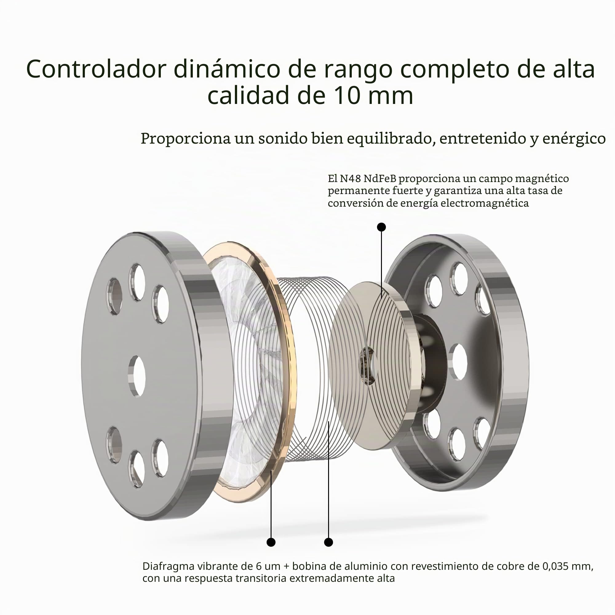 SoundMAGIC E11C Auriculares Cableados, Micrófono, HiFi, 3.5mm, Plata Oscura | Llamadas nítidas, sonido equilibrado, bajos potentes, carcasa de aluminio, cable resistente, ajuste ergonómico